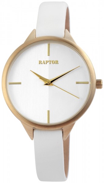 Raptor Damen - Uhr schmales Echtleder Armband Dornschließe analog Quarz RA10028