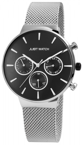 Just Watch Jaxon Herren-Uhr Edelstahl Meshband Multifunktion Analog Quarz JW20088